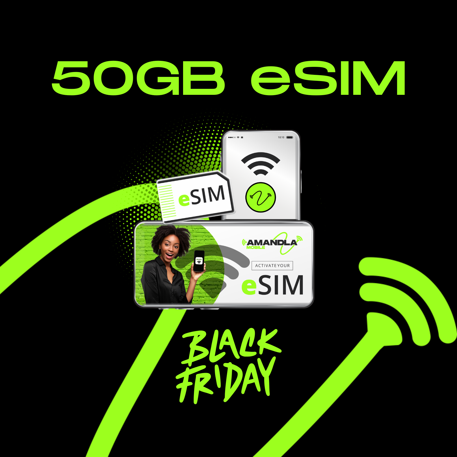 50GB eSIM Card Starter Pack